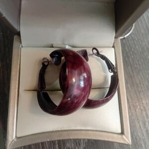 Elegant Maroon Hoop Earrings